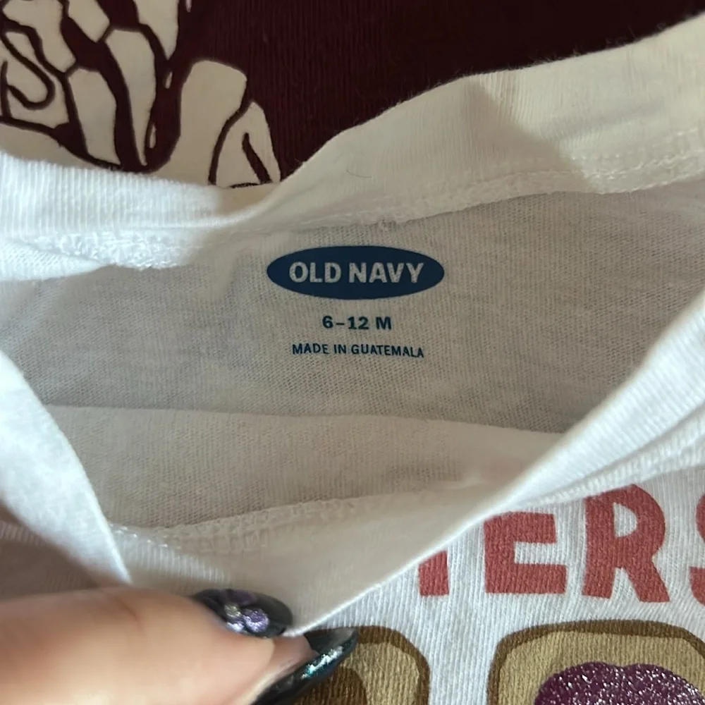 2 old Navy Long Sleeve Tees - 6-12 months - Picture 3 of 5
